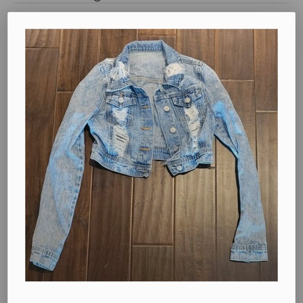 Cropped denim jacket - Picture 3 of 3